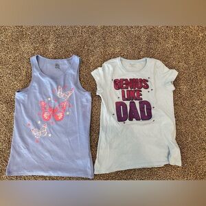 Kids Butterfly and Genius Like Dad Shirts; 14/16 size